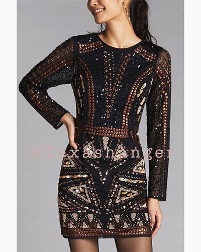 Anthropologie Let Me Be Beaded Mini Dress review